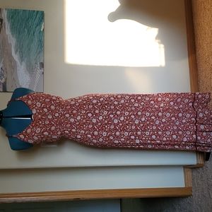 Paisley print T-back maxi dress